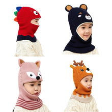 Load image into Gallery viewer, Animal Cartoon Windproof Winter Beanie Hats For Kids
