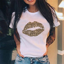 Load image into Gallery viewer, Casual Lip Print Design Short Sleeved T Shirt freeshipping - Tyche Ace
