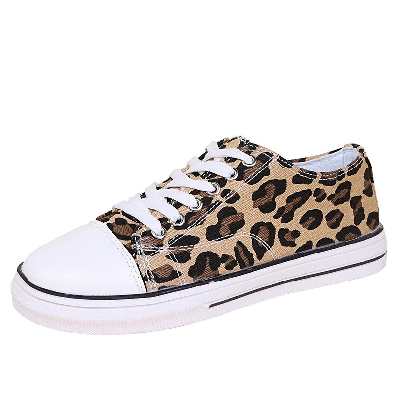 Women Lace-Up Leopard Print Canvas Shoes freeshipping - Tyche Ace