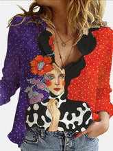 Load image into Gallery viewer, 3D Digital Portrait Letter Printed Blouse freeshipping - Tyche Ace
