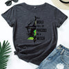 JCGO Fashion Summer T Shirt Women Plus Size 5XL Cotton Halloween Witch Print Female Short Sleeve Tshirts Casual Lady Tops Tee freeshipping - Tyche Ace