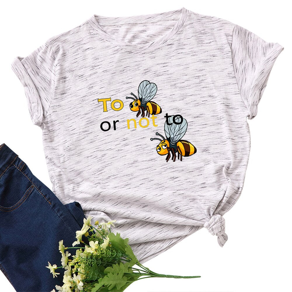 Cotton To Bee Letter Print T Shirt freeshipping - Tyche Ace