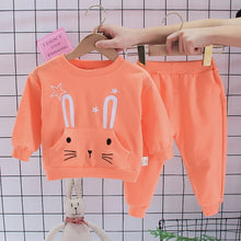 Load image into Gallery viewer, Plaid Letter Print Letter Print Design Baby Girl Sweater Two Piece Suit
