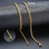 Unisex Handmade Vintage Stainless Steel Solid Metal Cuban Link Chain