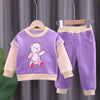 Plaid Letter Print Letter Print Design Baby Girl Sweater Two Piece Suit