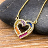 Rainbow Heart Charm Pendants For Women