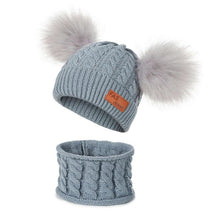 Load image into Gallery viewer, Unisex Pompom Knitted Scarf And Beanie Hats Sets For Kids - Tyche Ace
