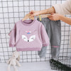 Plaid Letter Print Letter Print Design Baby Girl Sweater Two Piece Suit