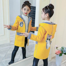 Load image into Gallery viewer, Thick Fur Woolen Cute Cat Design Winter Coats For Girls
