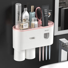 Load image into Gallery viewer, Toothbrush Holder Magnetic Cups Automatic Toothpaste Dispenser Storage
