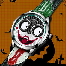 Load image into Gallery viewer, Men Creative Big Dial Joker Design Quartz Leather Wrist Watch
