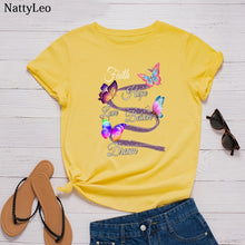 Load image into Gallery viewer, Colourful Butterfly Printed T Shirt freeshipping - Tyche Ace
