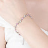 Sterling Silver Retro Coloured Heart Shaped Cubic Zirconia Bracelet freeshipping - Tyche Ace