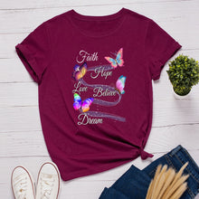 Load image into Gallery viewer, Colourful Butterfly Printed T Shirt freeshipping - Tyche Ace
