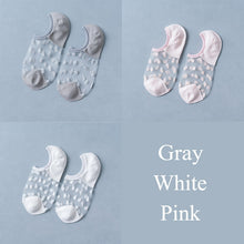 Load image into Gallery viewer, 3 Pairs Transparent Lace Flower Design Elastic Invisible Boat Best Socks For Women freeshipping - Tyche Ace
