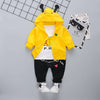 3Pc Set Cartoon Dinosaur Image Design Hooded Sweater Pants + T Shirt For Boys