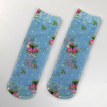 Load image into Gallery viewer, Flower Butterfly Pattern Print Soft Ankle Socks freeshipping - Tyche Ace
