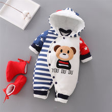 Load image into Gallery viewer, Unisex Cotton Thick Warm Hooded Jumpsuit Rompers For Kids
