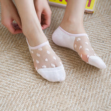 Load image into Gallery viewer, 3 Pairs Transparent Lace Flower Design Elastic Invisible Boat Best Socks For Women freeshipping - Tyche Ace
