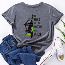 Load image into Gallery viewer, JCGO Fashion Summer T Shirt Women Plus Size 5XL Cotton Halloween Witch Print Female Short Sleeve Tshirts Casual Lady Tops Tee freeshipping - Tyche Ace
