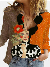 Load image into Gallery viewer, 3D Digital Portrait Letter Printed Blouse freeshipping - Tyche Ace
