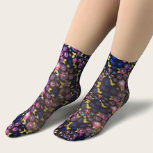 Load image into Gallery viewer, Flower Butterfly Pattern Print Soft Ankle Socks freeshipping - Tyche Ace
