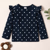 3 Pack Cute Floral Dots Long- Sleeve T-Shirt For Kids