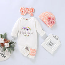 Load image into Gallery viewer, Long Sleeve Baby Rompers And Hat Set For Toddlers
