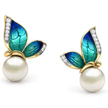 Load image into Gallery viewer, Gorgeous Butterfly Pearls Crystal Stud Earrings freeshipping - Tyche Ace
