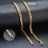 Unisex Handmade Vintage Stainless Steel Solid Metal Cuban Link Chain