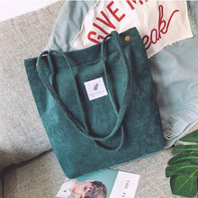 Load image into Gallery viewer, Corduroy Shoulder Reusable Shopping Tote Bags - Tyche Ace
