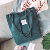 Corduroy Shoulder Reusable Shopping Tote Bags