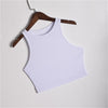 Sleeveless Solid Black/White Crop Vest Tops freeshipping - Tyche Ace