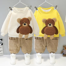 Load image into Gallery viewer, Cartoon Animal Design Sweater + Warm Pants Suit For Kids
