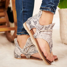 Load image into Gallery viewer, Summer Casual Retro Animal Print Design Clip Toe Flat Sandals freeshipping - Tyche Ace

