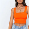 Square Neck Sleeveless Off Shoulder Backless Tank Top