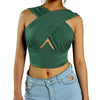 Free +Shipping Cross Wrap Sleeveless Cut-Out Front Crop Top freeshipping - Tyche Ace