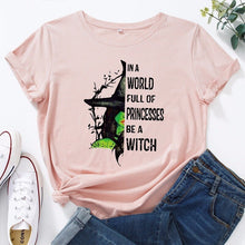 Load image into Gallery viewer, JCGO Fashion Summer T Shirt Women Plus Size 5XL Cotton Halloween Witch Print Female Short Sleeve Tshirts Casual Lady Tops Tee freeshipping - Tyche Ace
