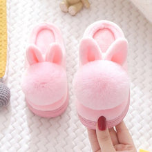 Load image into Gallery viewer, Unisex Cute Bunny Cartoon Cotton Warm Faux Fur Slippers For Kids

