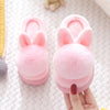 Unisex Cute Bunny Cartoon Cotton Warm Faux Fur Slippers For Kids