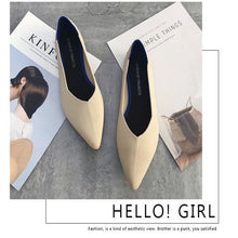 Load image into Gallery viewer, Knitted Fabric Comfortable Flat Pointed Toe Breathable Pumps
