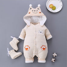 Load image into Gallery viewer, Unisex Cotton Thick Warm Hooded Jumpsuit Rompers For Kids
