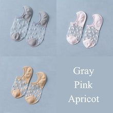 Load image into Gallery viewer, 3 Pairs Transparent Lace Flower Design Elastic Invisible Boat Best Socks For Women freeshipping - Tyche Ace
