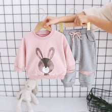 Load image into Gallery viewer, Plaid Letter Print Letter Print Design Baby Girl Sweater Two Piece Suit
