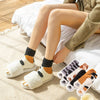 3 Pairs Women Winter Warm Cat Paw Cartoon Design Fluffy  Slippers Socks