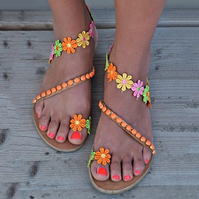 Gladiator Flowers Design Summer Sandals freeshipping - Tyche Ace