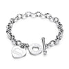 Stainless Steel Love Heart Charm Bracelets For Women