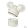 Unisex Pompom Knitted Hat and Scarf Beanie Hats Sets For Kids