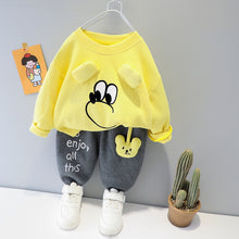 Load image into Gallery viewer, Cartoon Animal Design Sweater + Warm Pants Suit For Kids
