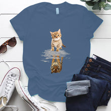 Load image into Gallery viewer, Cat &amp; Tiger Print Graphic T Shirt freeshipping - Tyche Ace
